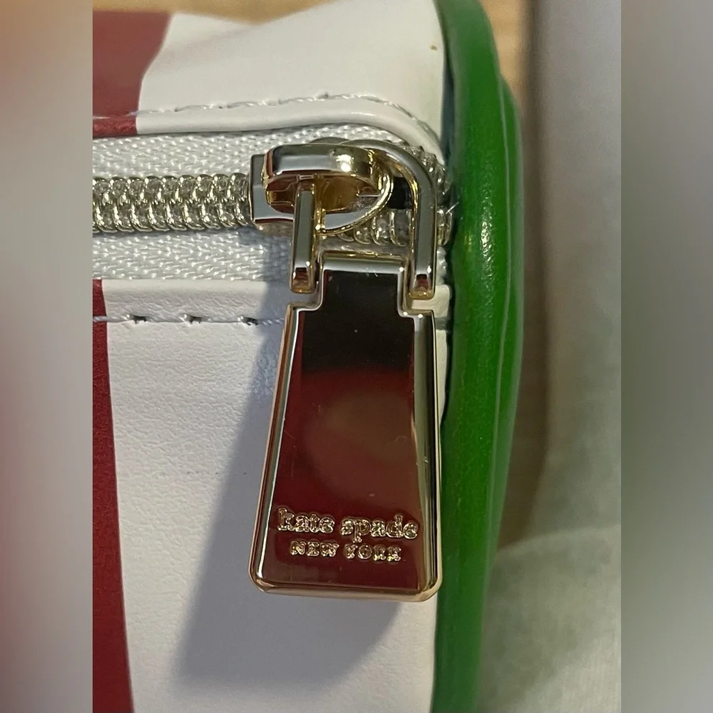 *EUC* KATE SPADE Striped Pencil/Accessory Bag - Round/Zippered/Lined - 9” X 3”